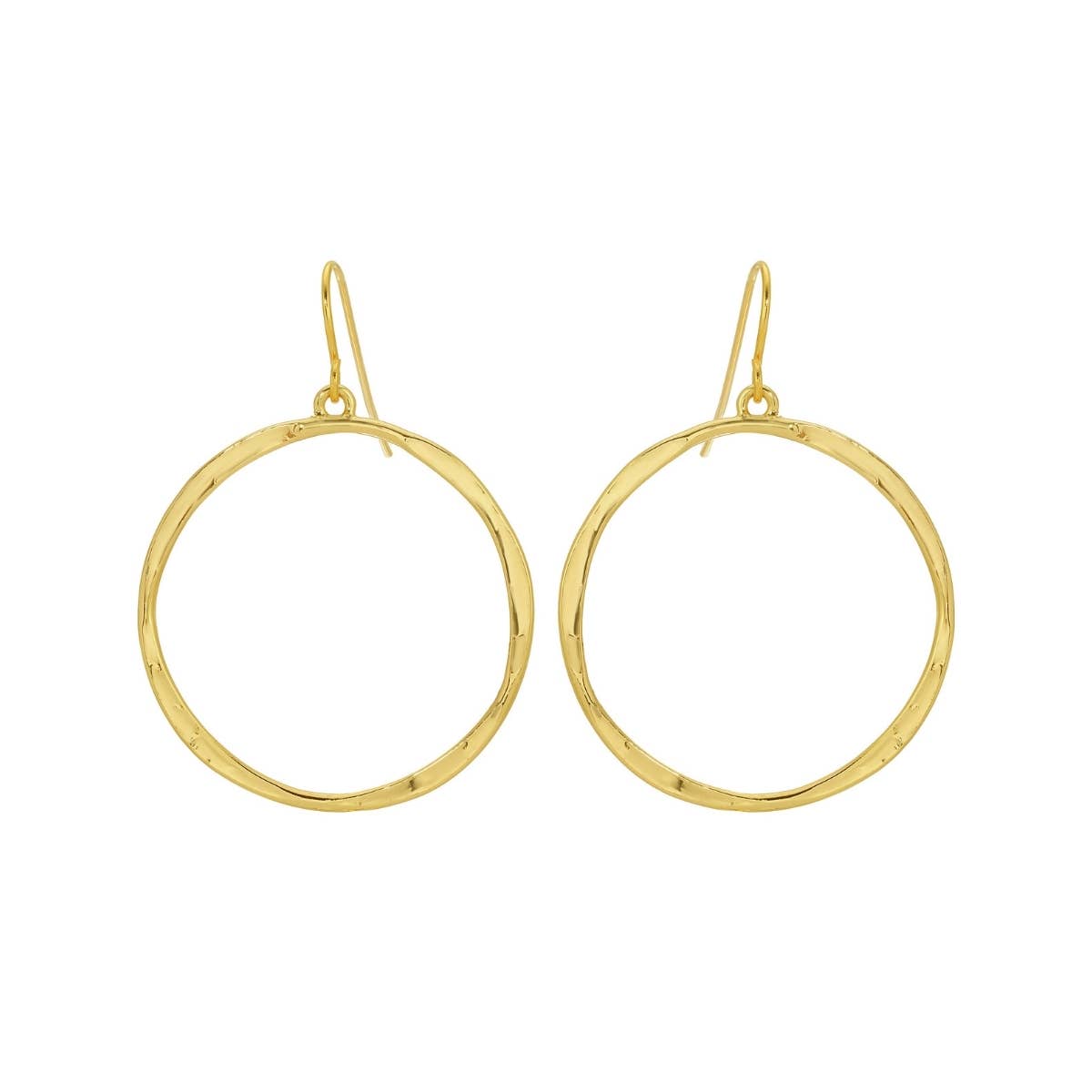 Lightly Hammered Open Circle Earrings