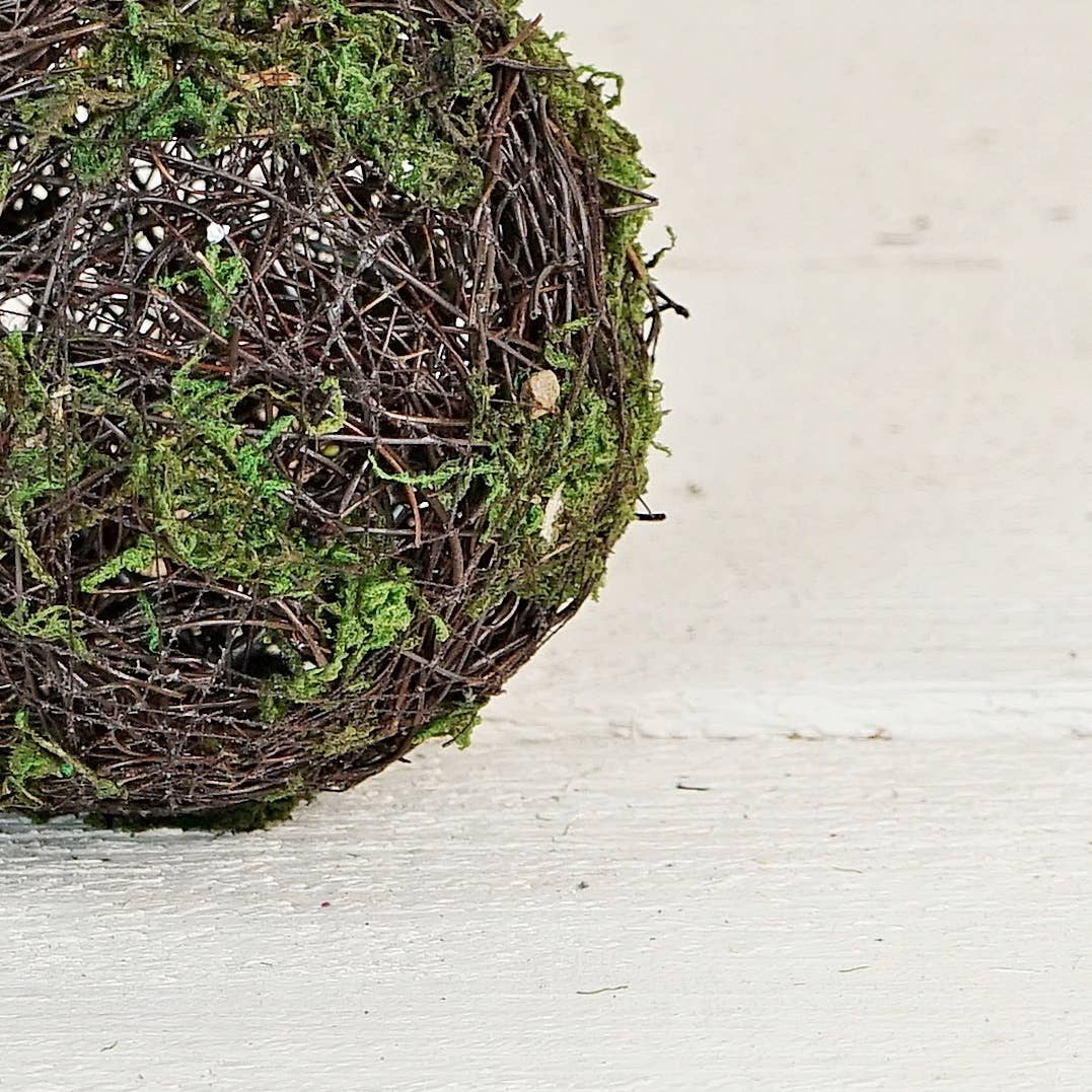 M10583- 4in Mossy Rattan Twig Ball