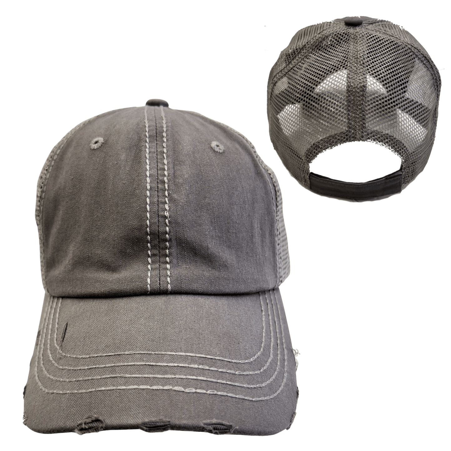 YOUR PERSONALIZED TOWN, STATE, AND LATITUDE / LONGITUDE HATS: Charcoal with White Mesh Unisex