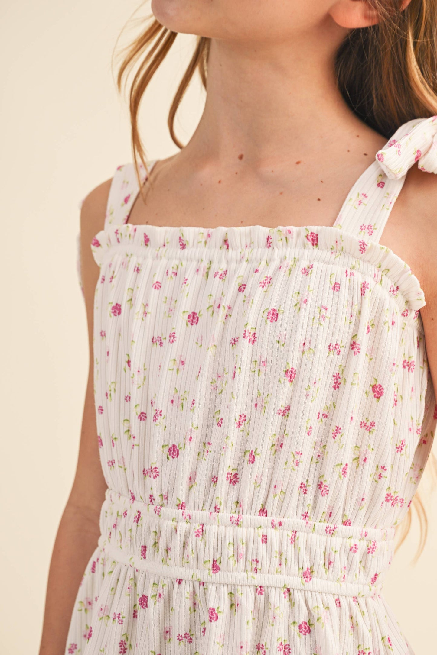 TWEEN KIDS GIRLS BOW SHOULDER PEPLUM TOP (7-14)