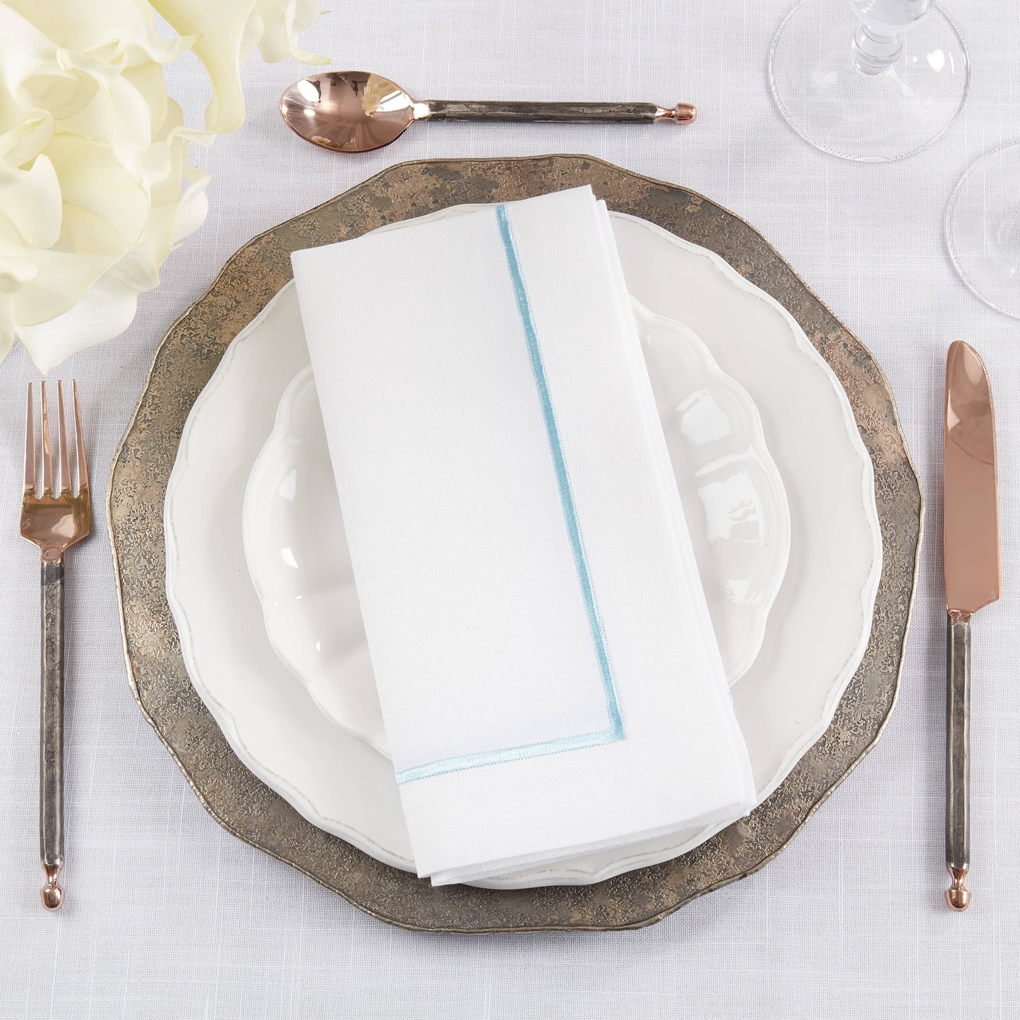 Embroidered Line Design Napkin