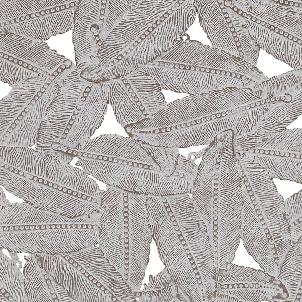 100% Metal Painted Feather Cutout Wall Decor