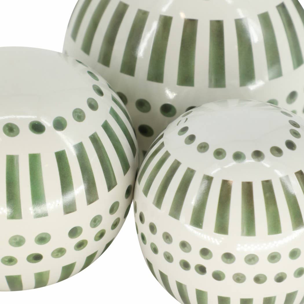Green Ceramic Modern Line Design, 4/5/6 in.