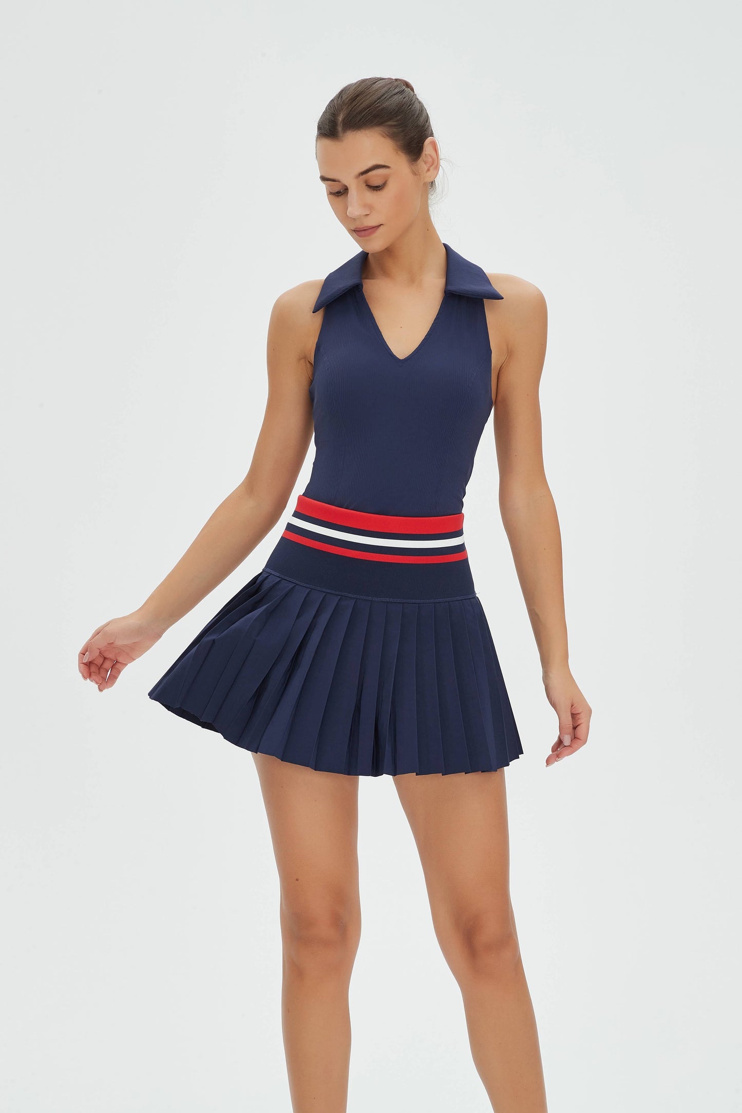 Joni Lycra® Polo Active Top and Pleated Tennis Skirt Set