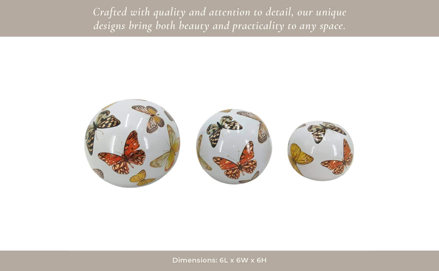Ceramic Butterfly Print Orbs
