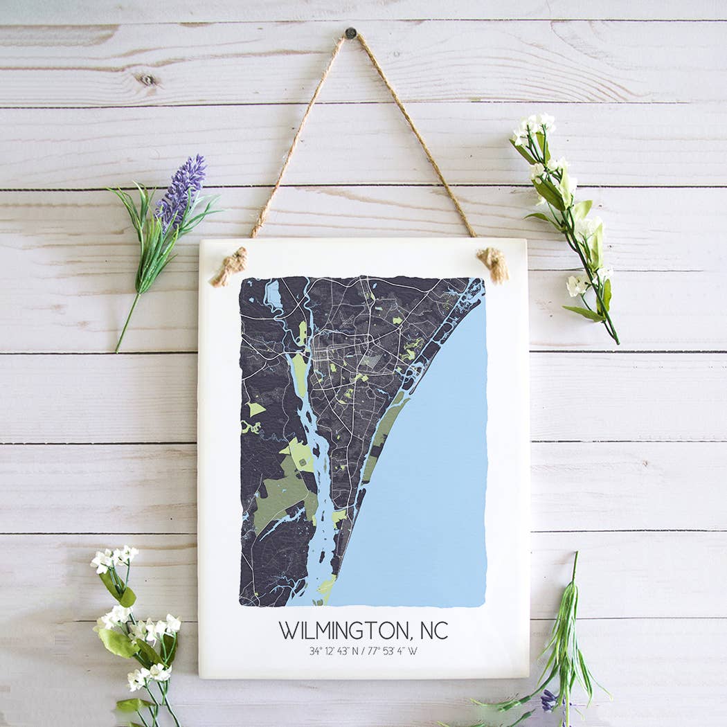 Charlotte North Carolina Map Art Tile - Ceramic Tile Sign