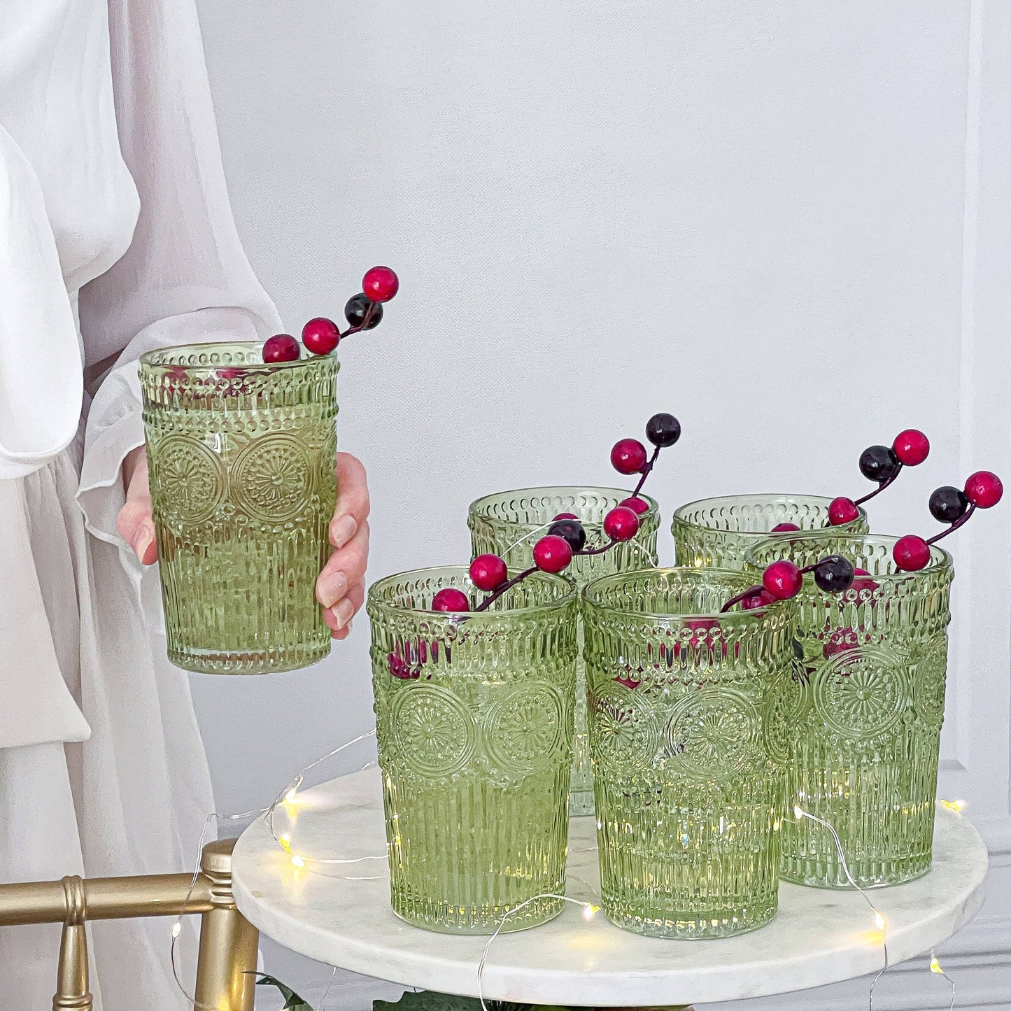 13 oz. Vintage Textured Drinking Glasses (6 pcs)
