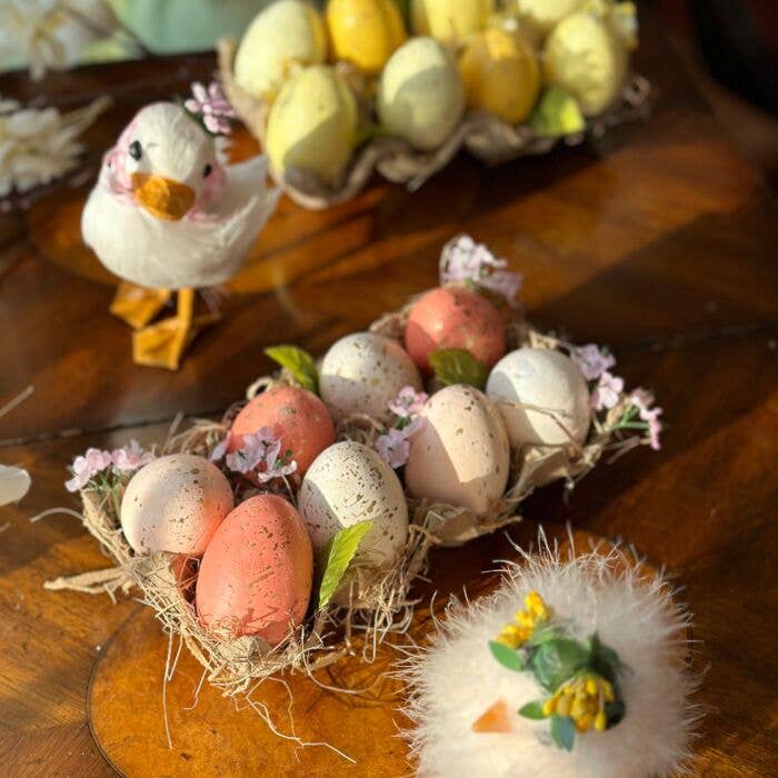 Easter Eggs Set of 8 (color: pink, gold, white)