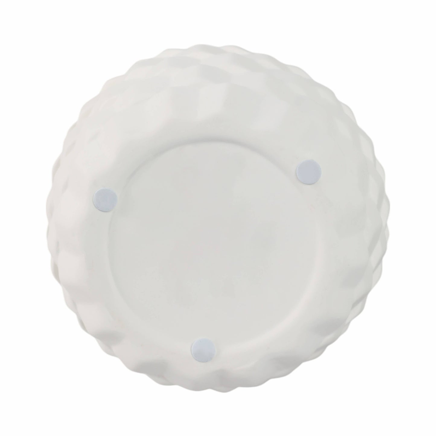 White 9 in. Ceramic Novelty Geometric Textured Vase