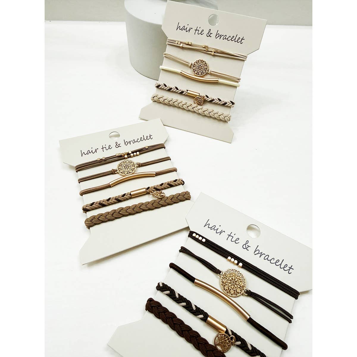 Neutral Tone Boho Inspired Hair Tie Bracelets
