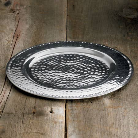 Beaded Border Hammered Charger