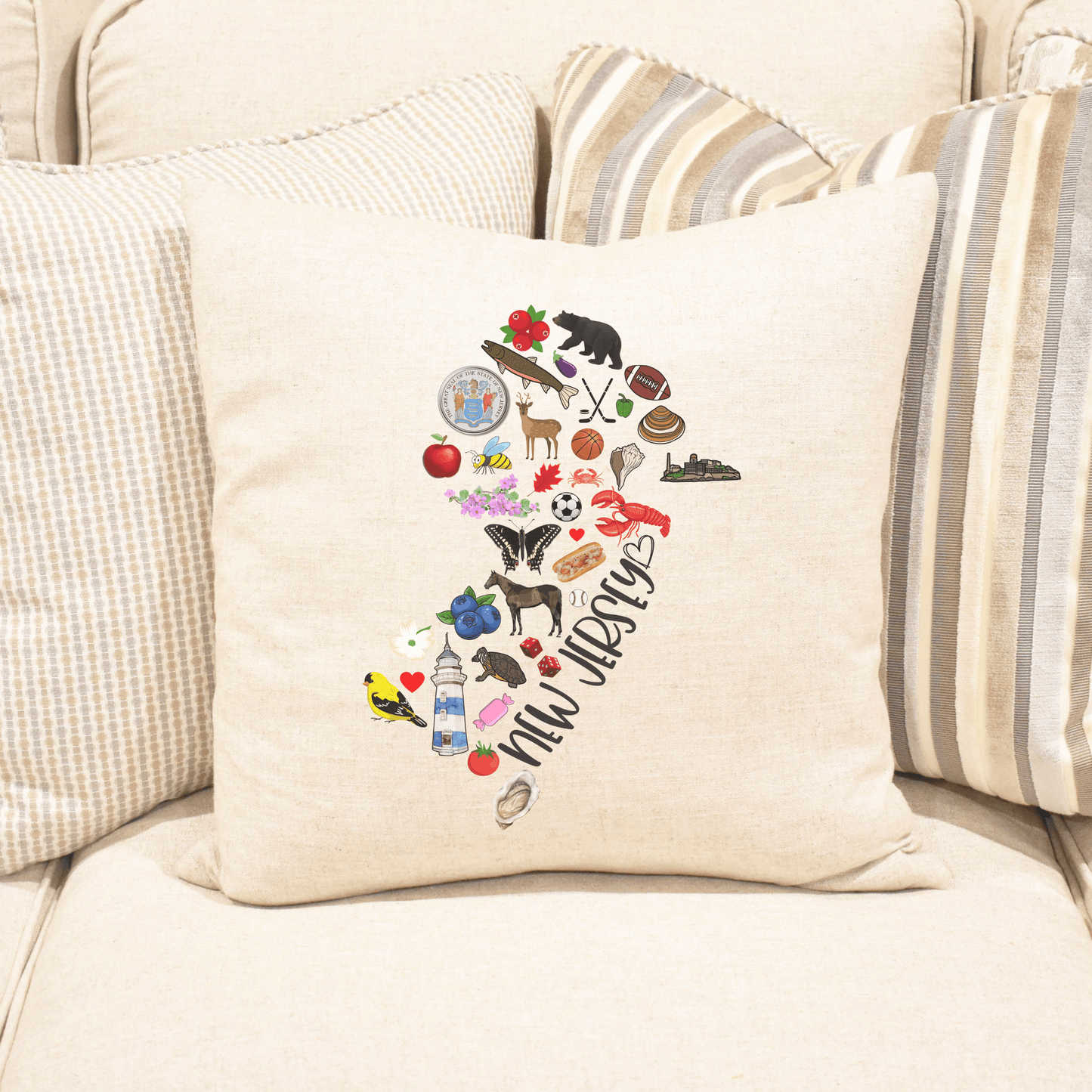 NC Favorite Things Throw Pillow