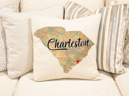 Custom Map State and City Pillow