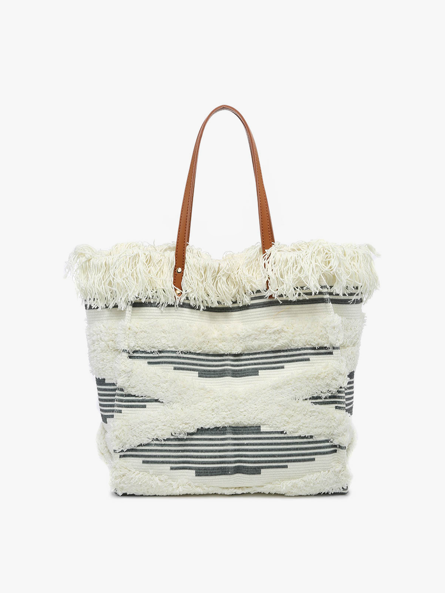 M2091 Madison Handwoven Fringe Tote – Woven Cotton Bag