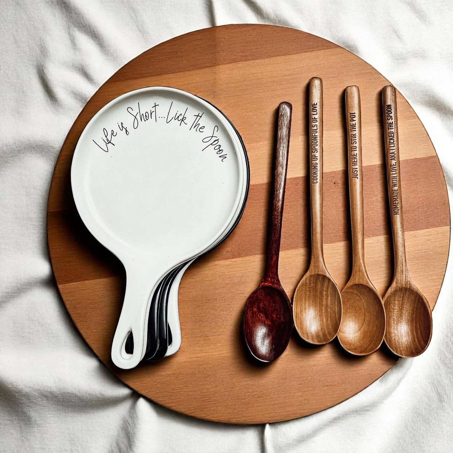 Spoon Rest Ceramic Funny, Modern Kitchen Foodie Decor & Gift