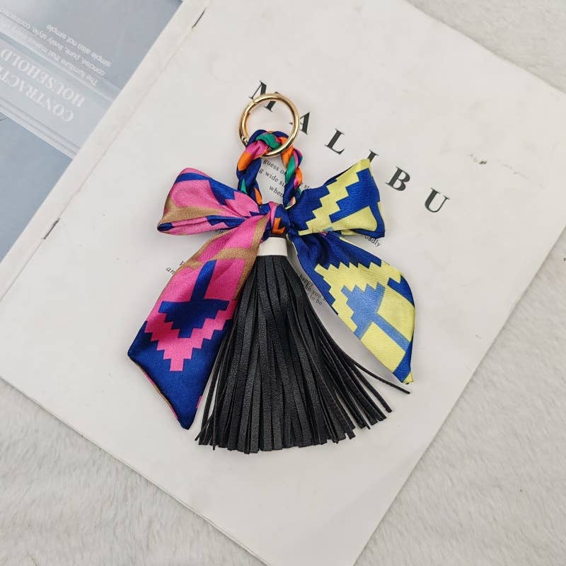 Bow Scarf Tassel Bag Charm
