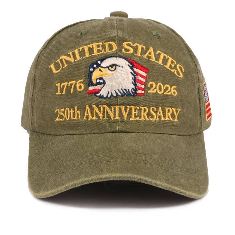 250th Anniversary Flag Eagle Embroidered Baseball Cap
