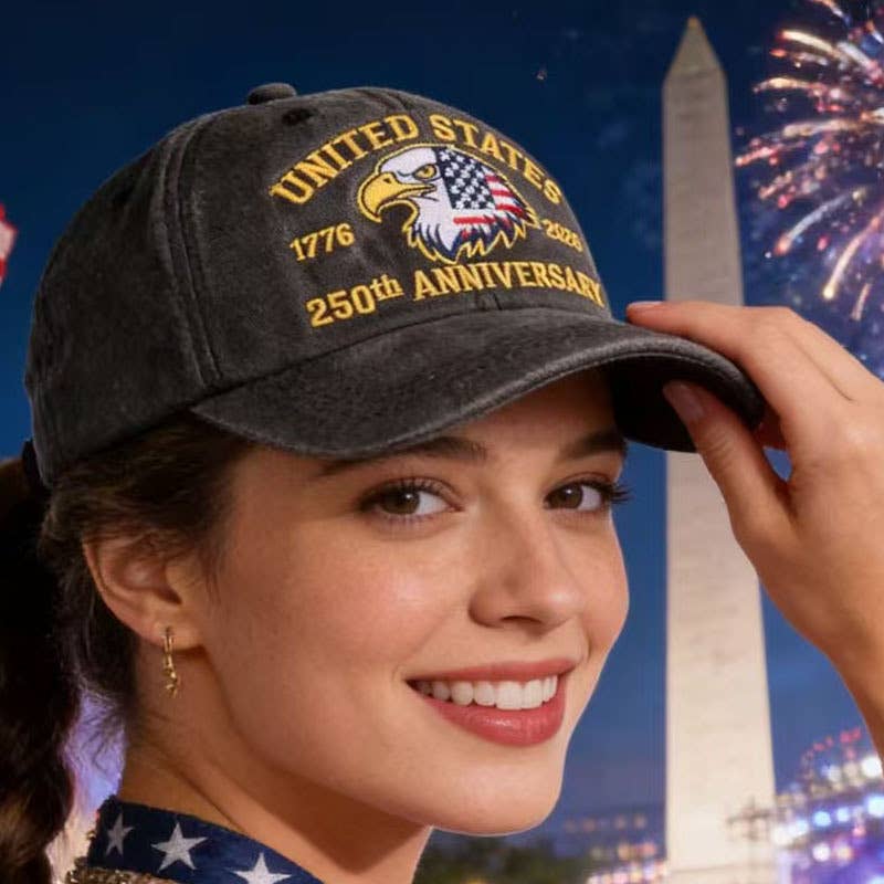 250th Anniversary Flag Eagle Embroidered Baseball Cap
