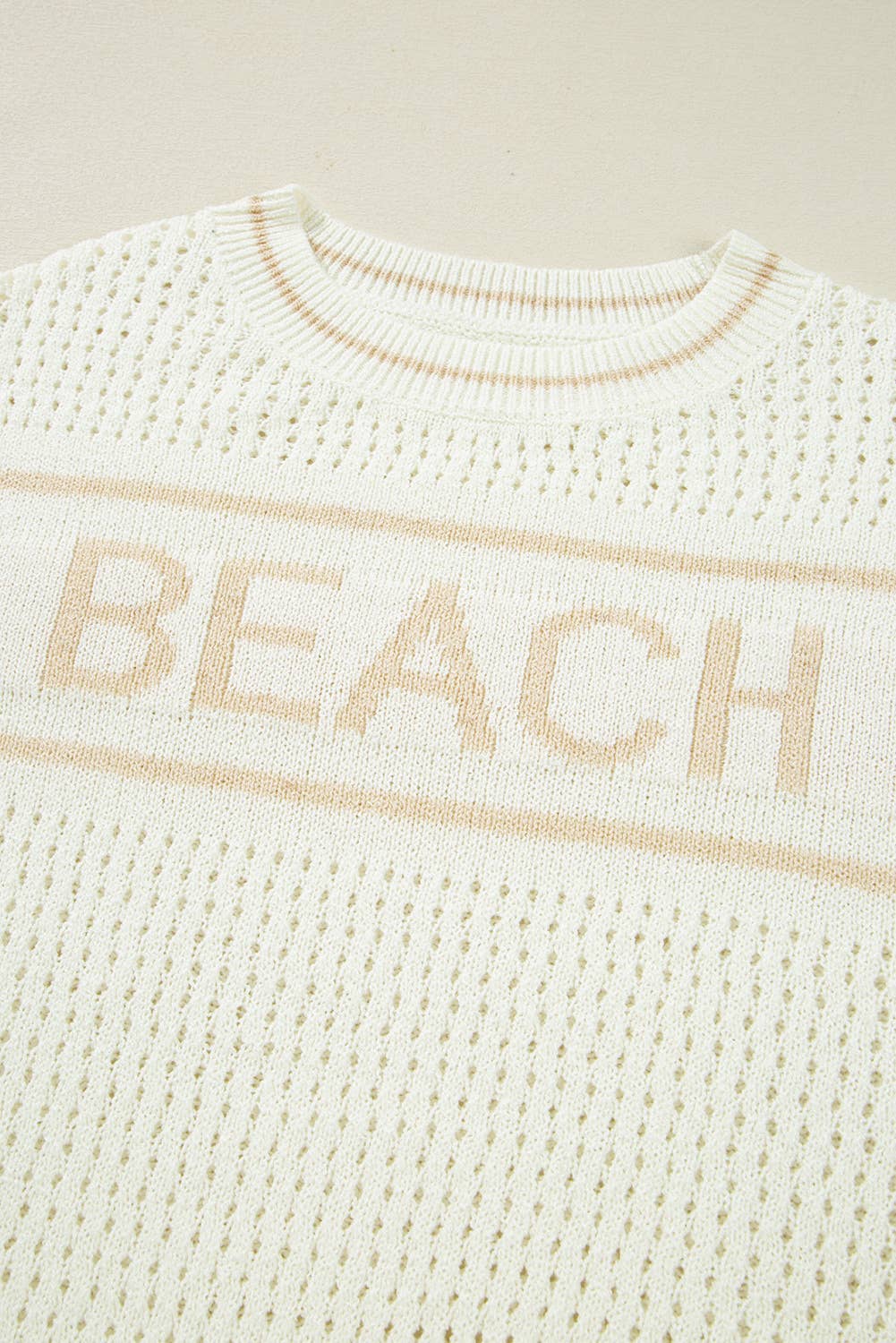 BEACH Hollow Out Knitted Lightweight Dolman Sweater (S-XL)
