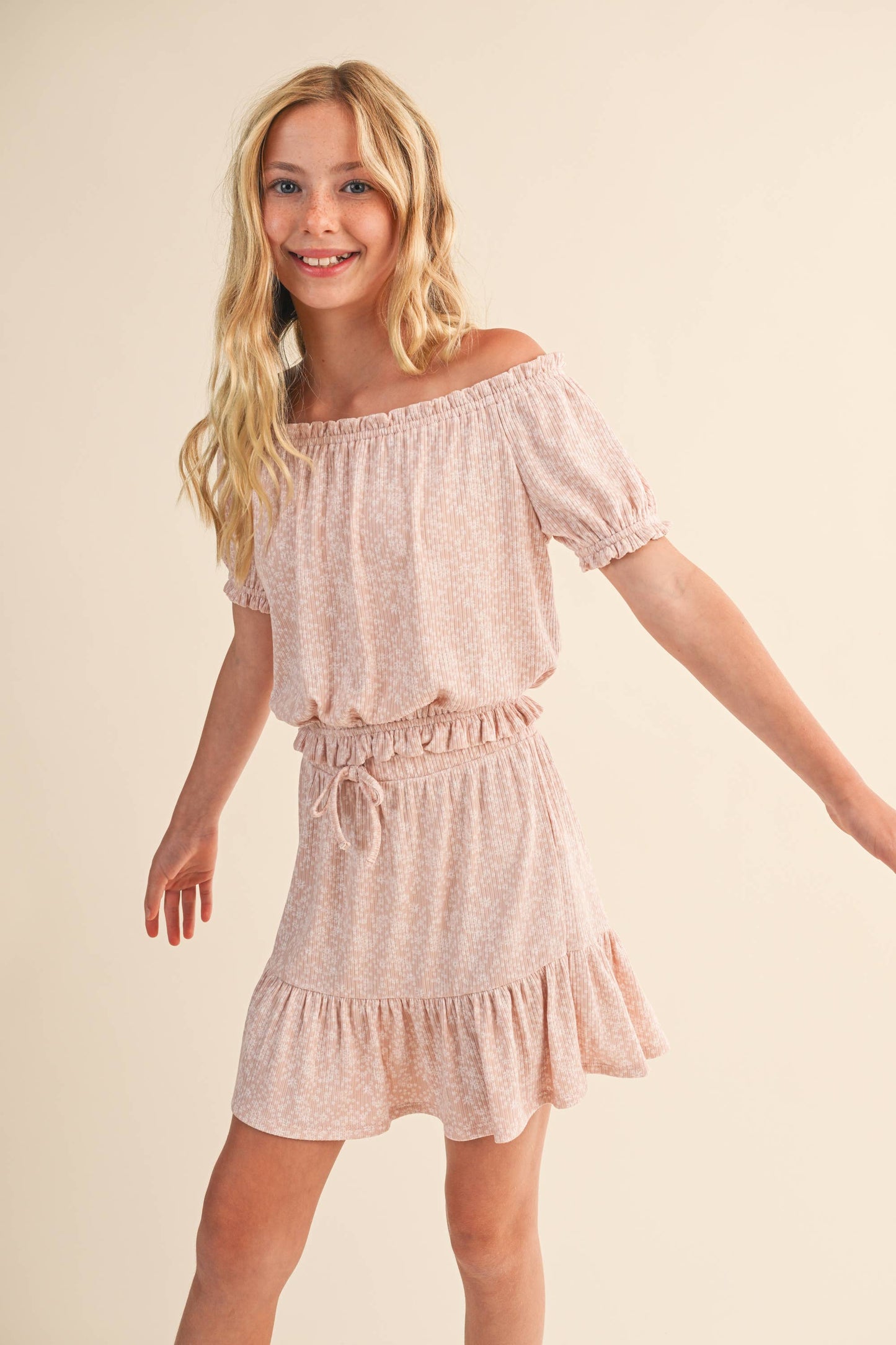 TWEEN KIDS GIRLS PEASANT TOP SKIRT SET (7-14)