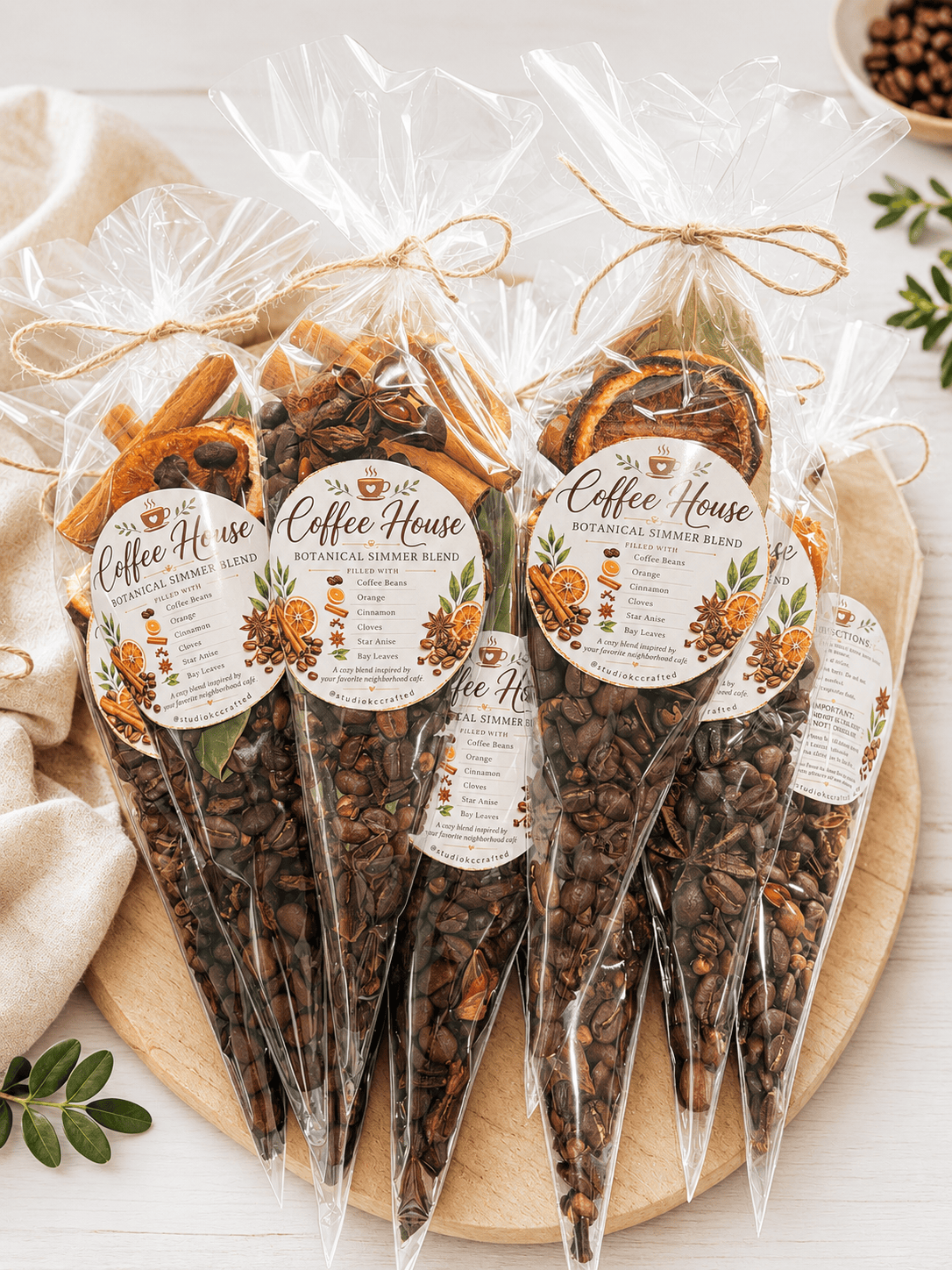 Coffee House Simmer Pot Kit, coffee scent gift, coffee favor