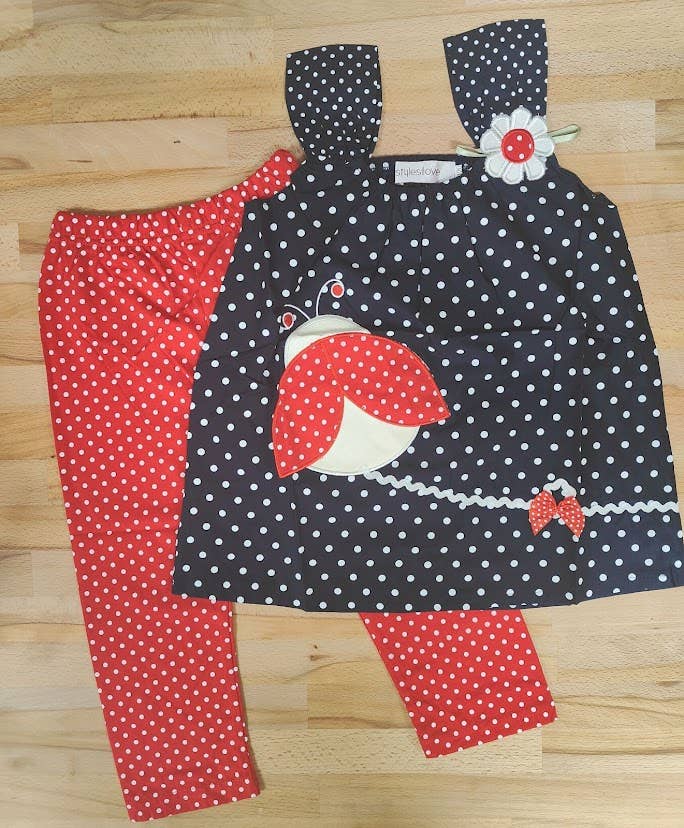 Ladybug Dots Girl Tunic and Pants