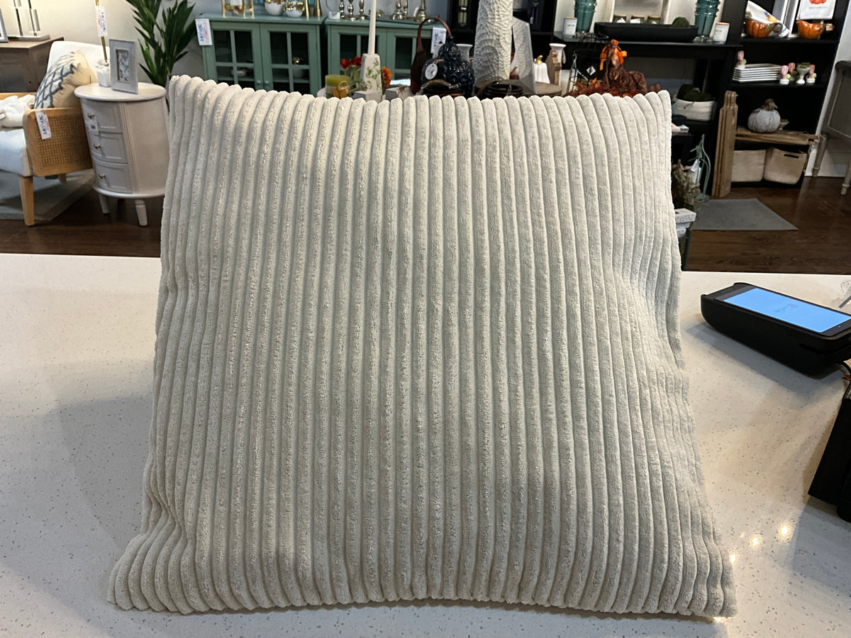 Plush Cream Stripe Design Pillow