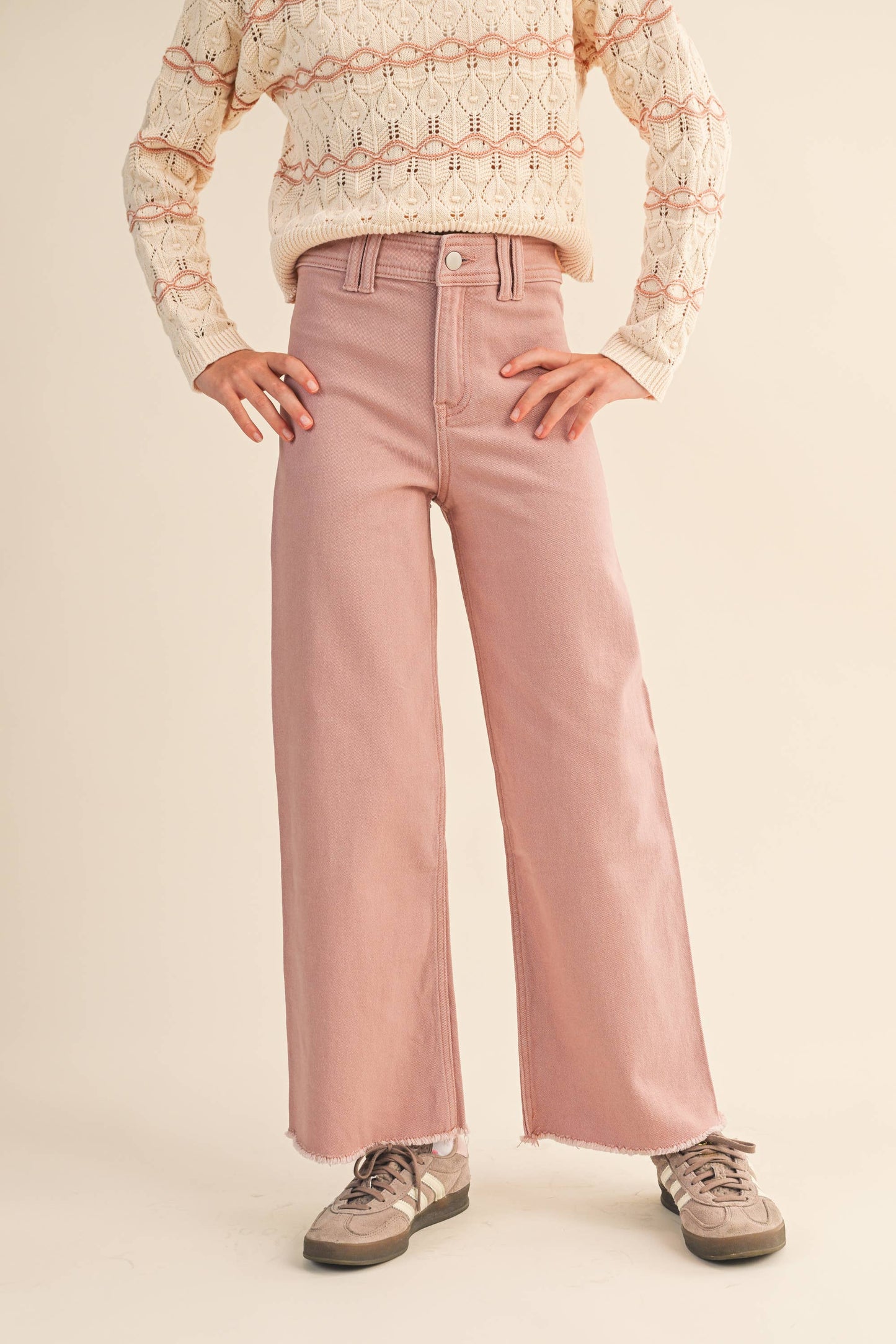 TWEEN KIDS GIRLS WIDE LEG DENIM PANTS (7-14)