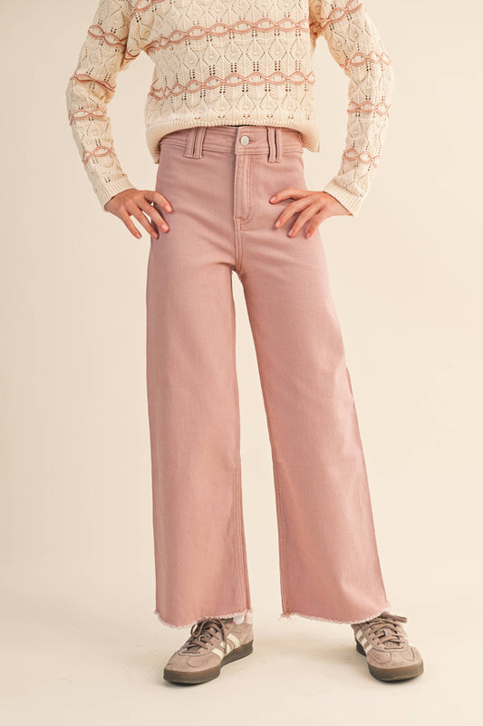 TWEEN KIDS GIRLS WIDE LEG DENIM PANTS (7-14)