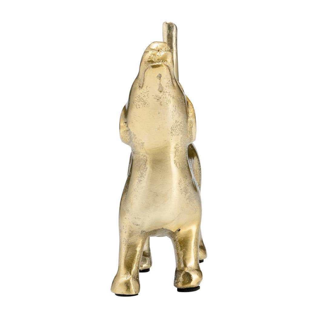 Metal Modern Howling Dog Decorative Figurine - Gold, 6 in.