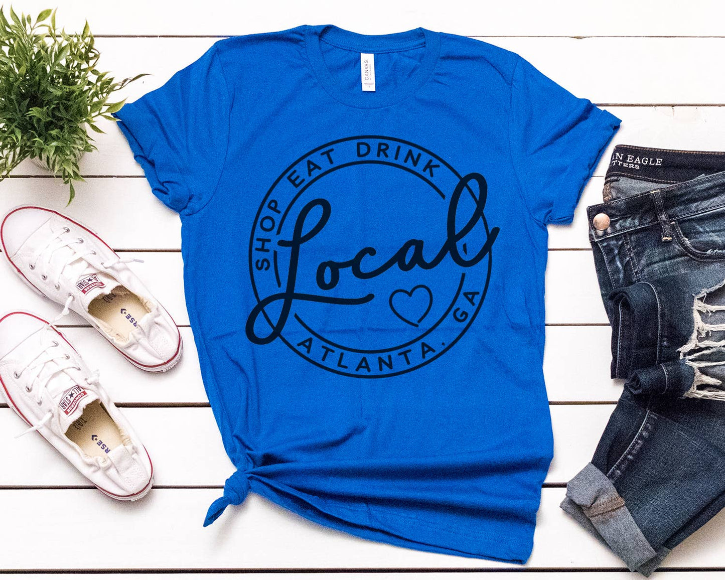 Custom Local Circle Shop Eat Drink Tee NEW COLORS