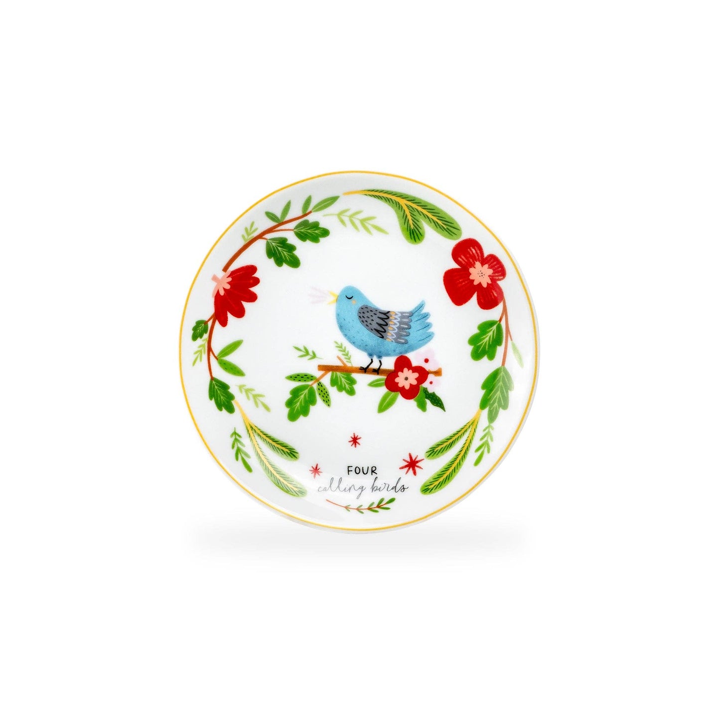12 Days of Christmas Fine Porcelain Appetizer Plate Set - Gift Box Version