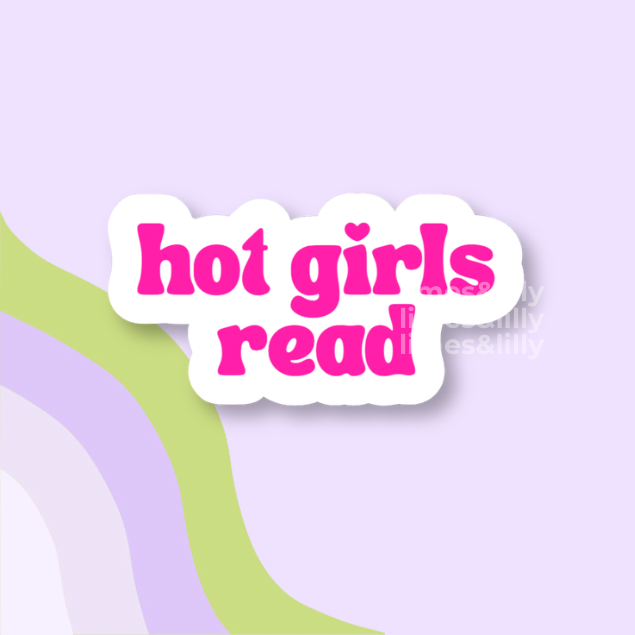 Hot Girls Read Pink Sticker | Retro Bookish Vinyl Sticker