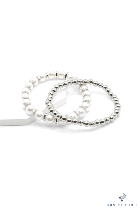 Pearl Unity Duet - Silver Bracelet