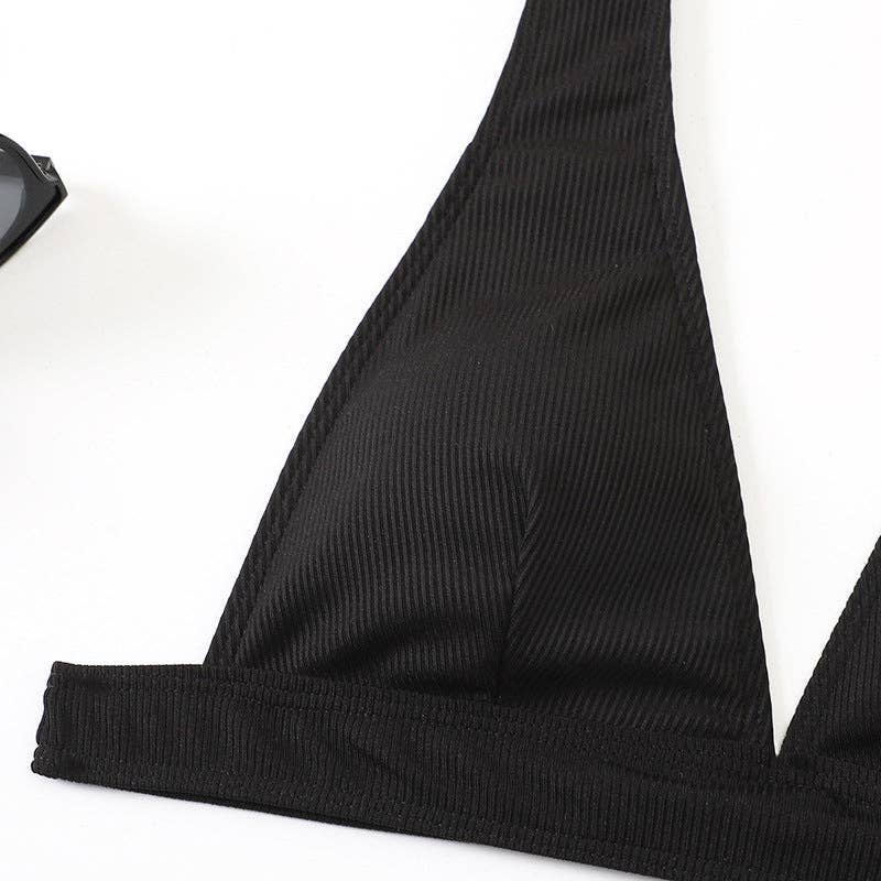 Ladies Triangle V-Neck 2PCS Bikini Set Swimsuit