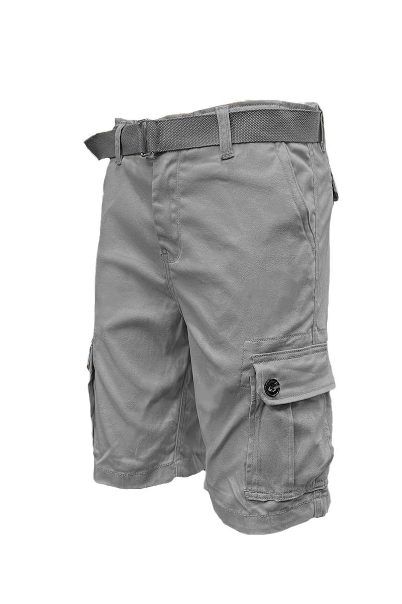 CS002 Mens Casual Cotton Belted Cargo Shorts