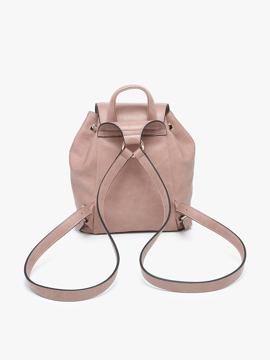 BP2349 Jewel Distressed Bucket Backpack w/ Fringe