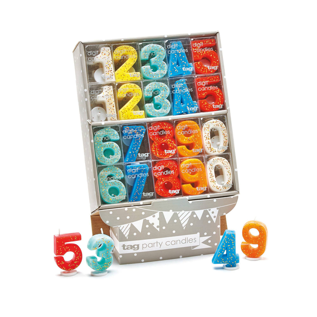Number 5 Digit Party Candle Red Wax