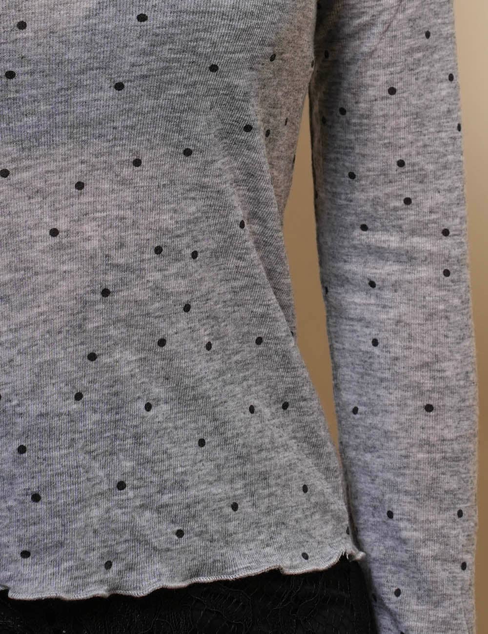 Ladies Dot Print See Sheer Layring Top SKT50744