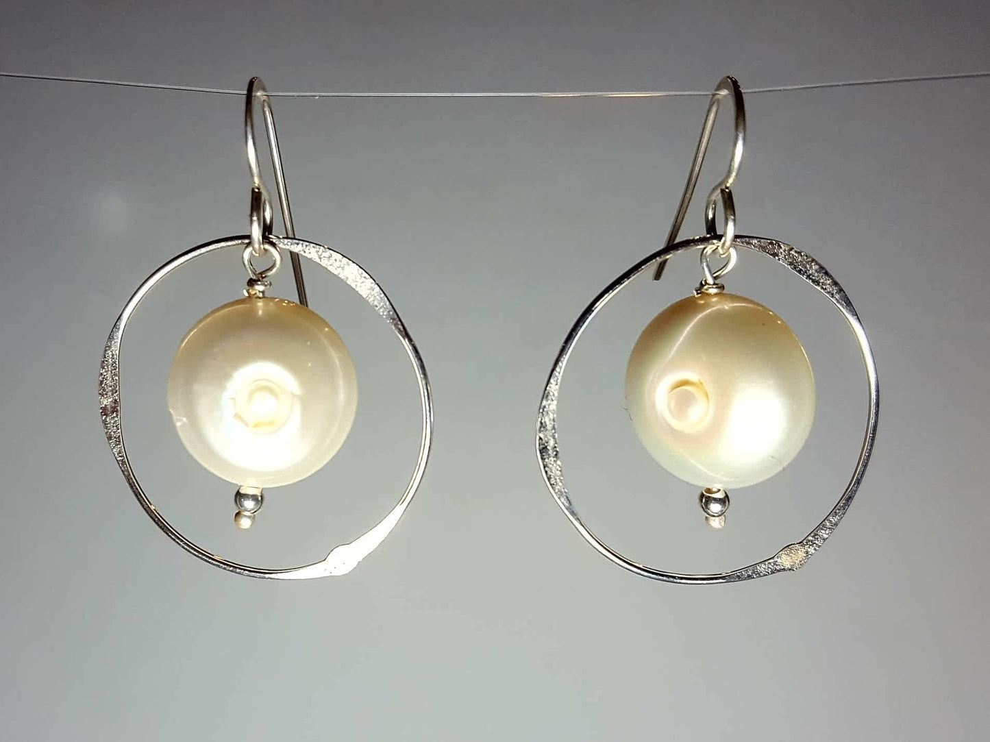 Sterling Silver Circle With Fresh Water Pearl