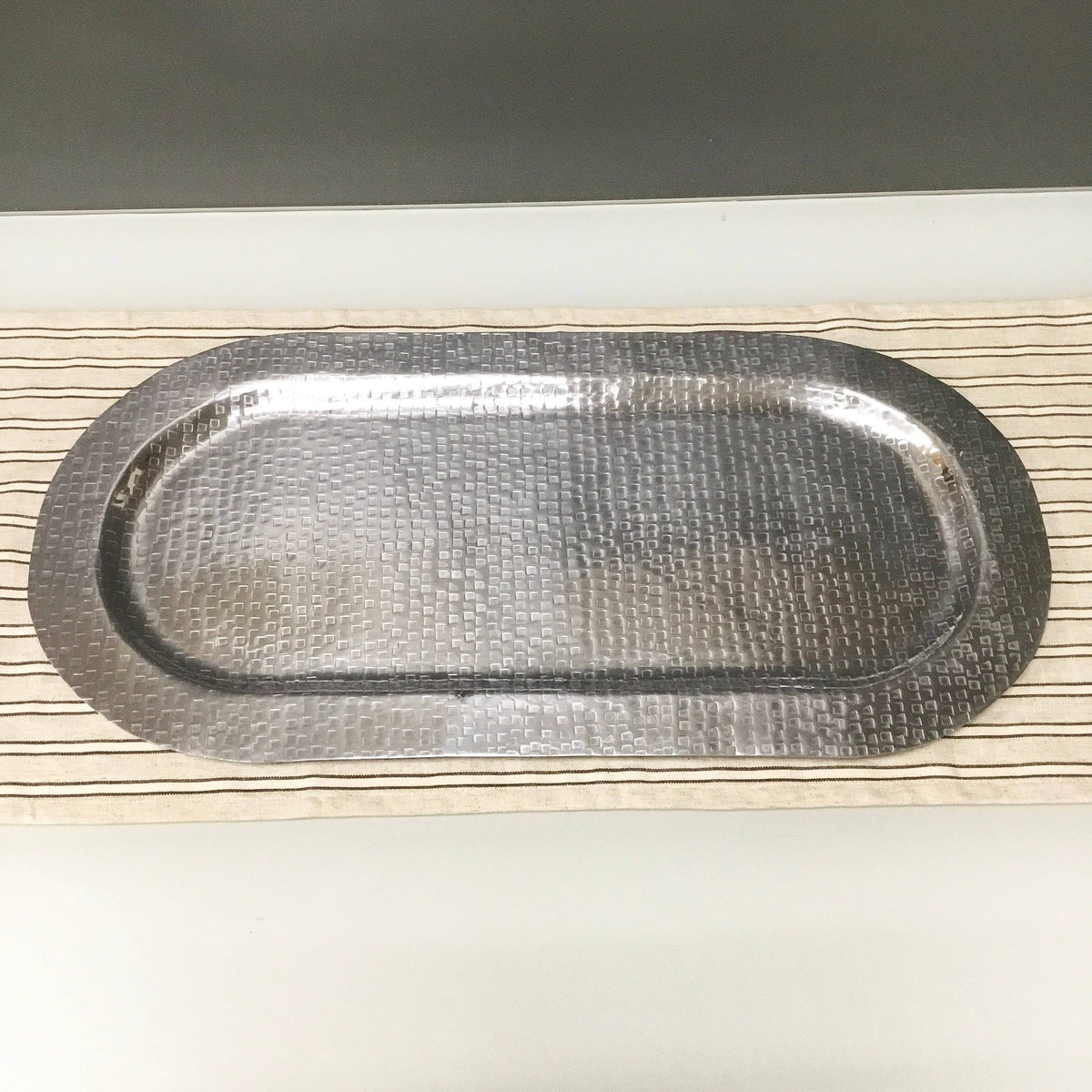 Large Hammered Oval Tray