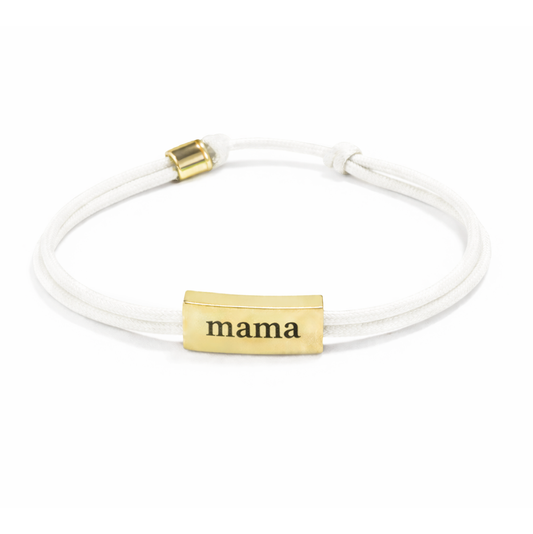 Sentiment Cord Bracelet-Mama, Ivory