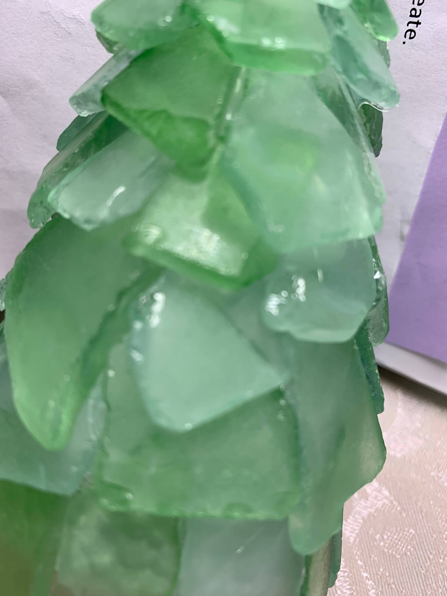 Mini Seaglass Christmas Tree No Lights Resin Starfish, 6 in