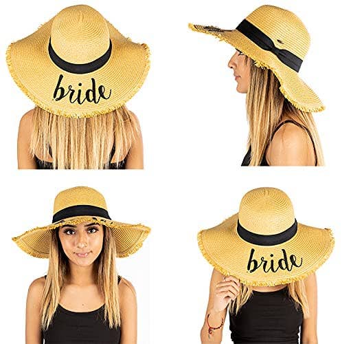 Embroidered Sun Hat - Bride (Fringe Edge)