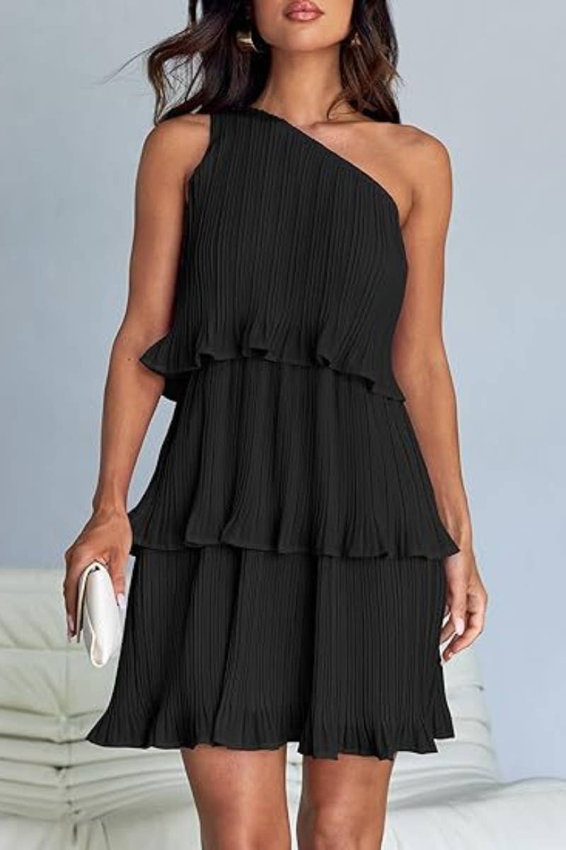 CWDSD4886_SHORT SUMMER LAYERED DRESS WITH SLOPING SHOULDERS