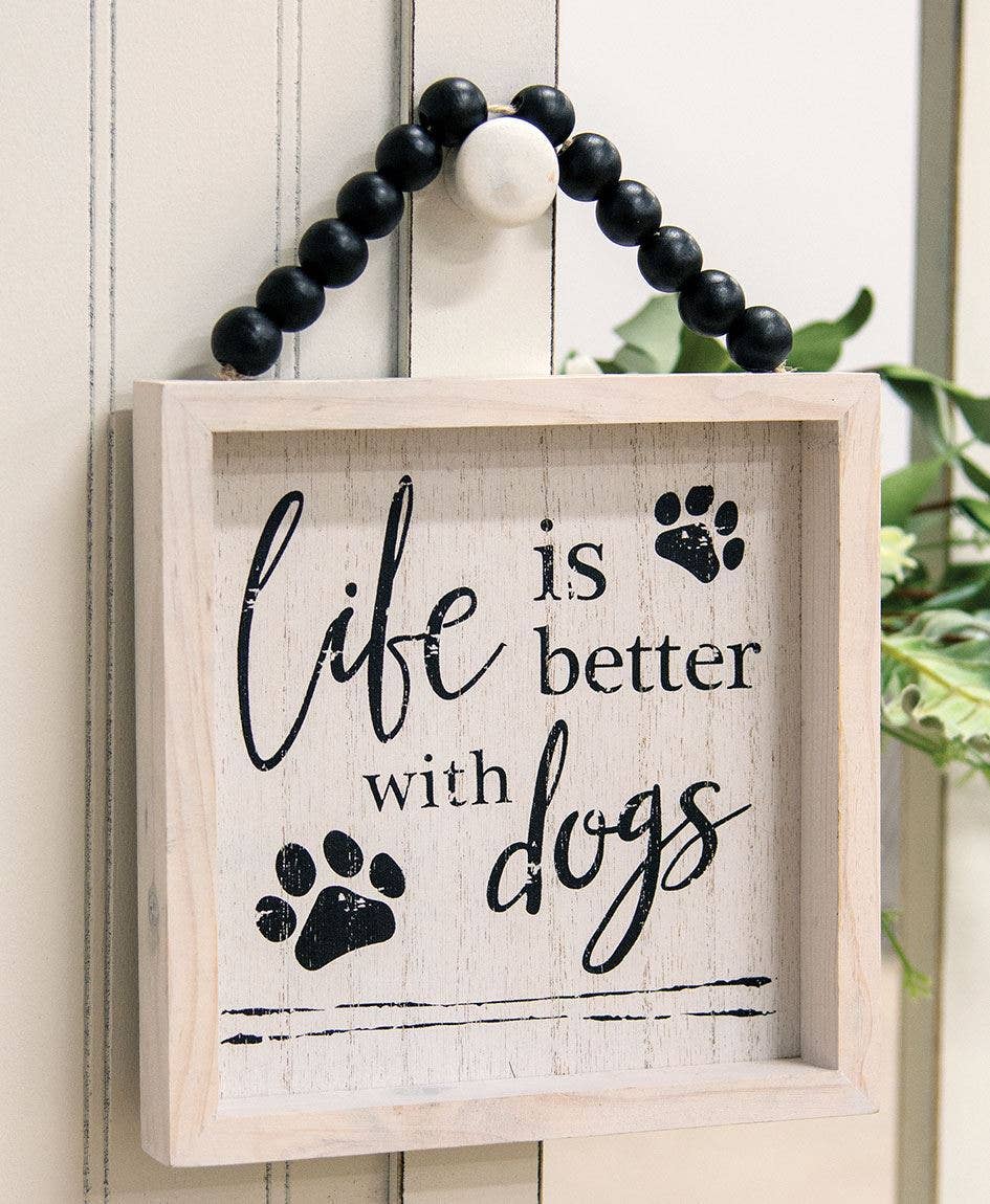 Life Is Better With Pets Beaded Sign, 2 Assorted