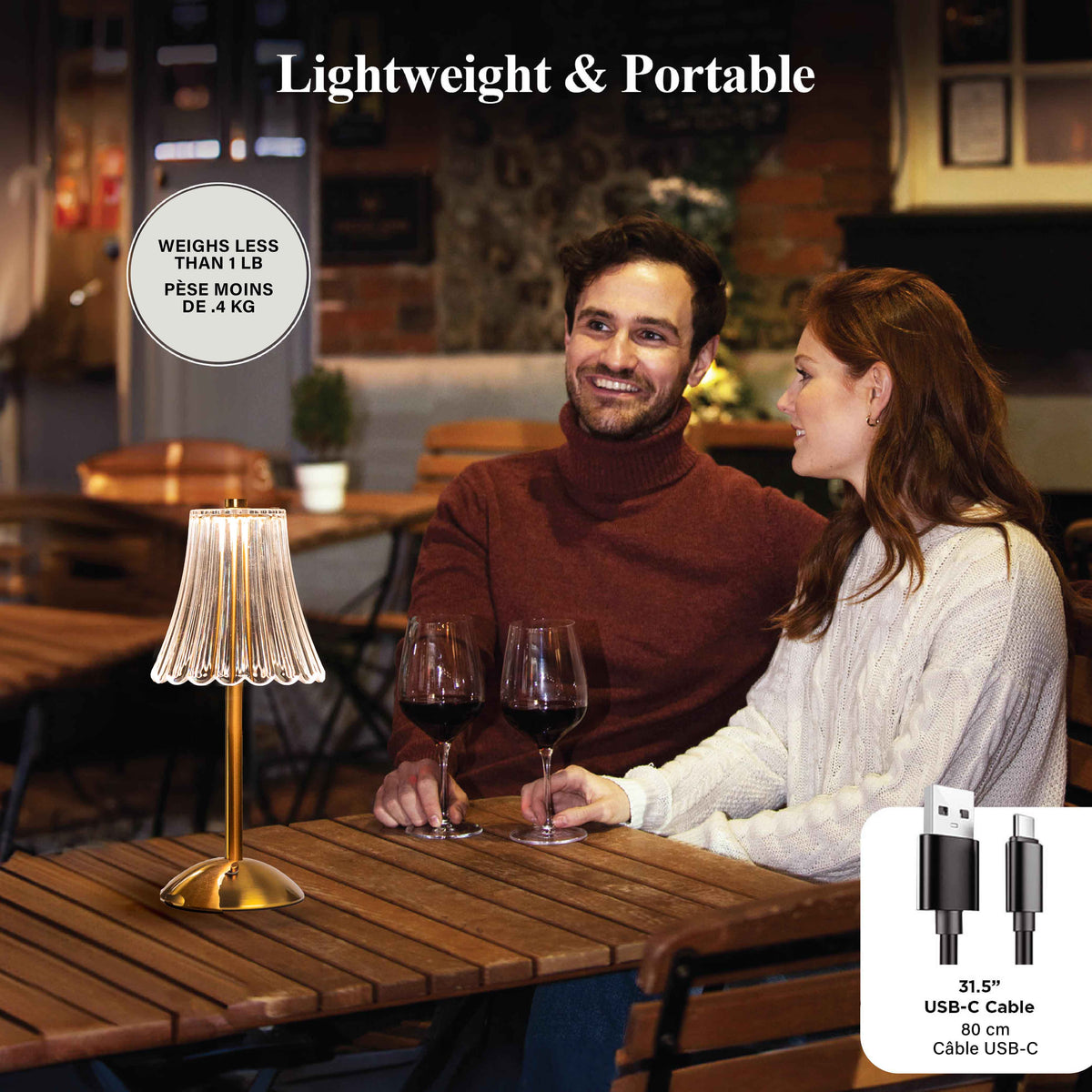 Alma Table Lamp Small Cordless Touch LED Rechargeable
