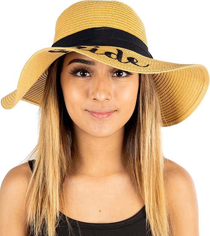 Embroidered Sun Hat - Bride