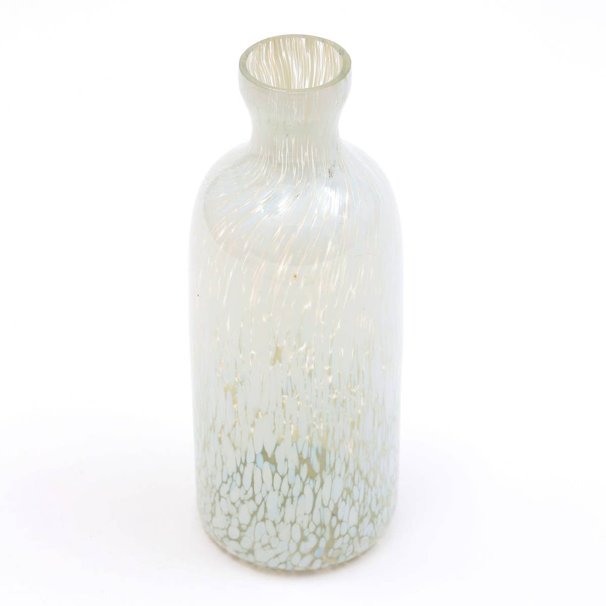 Ivory Splutter Glass Vase - 4X10"