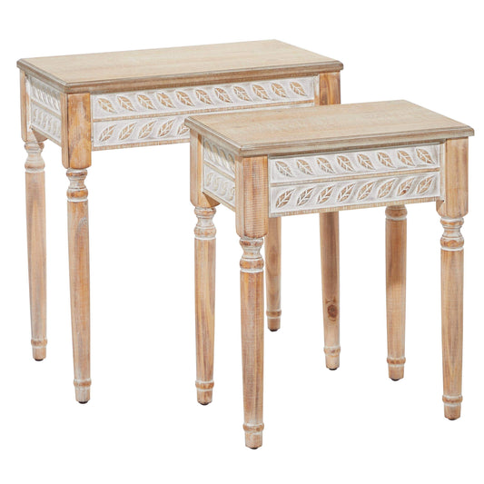 Farmhouse Brown Wooden Accent Table Large